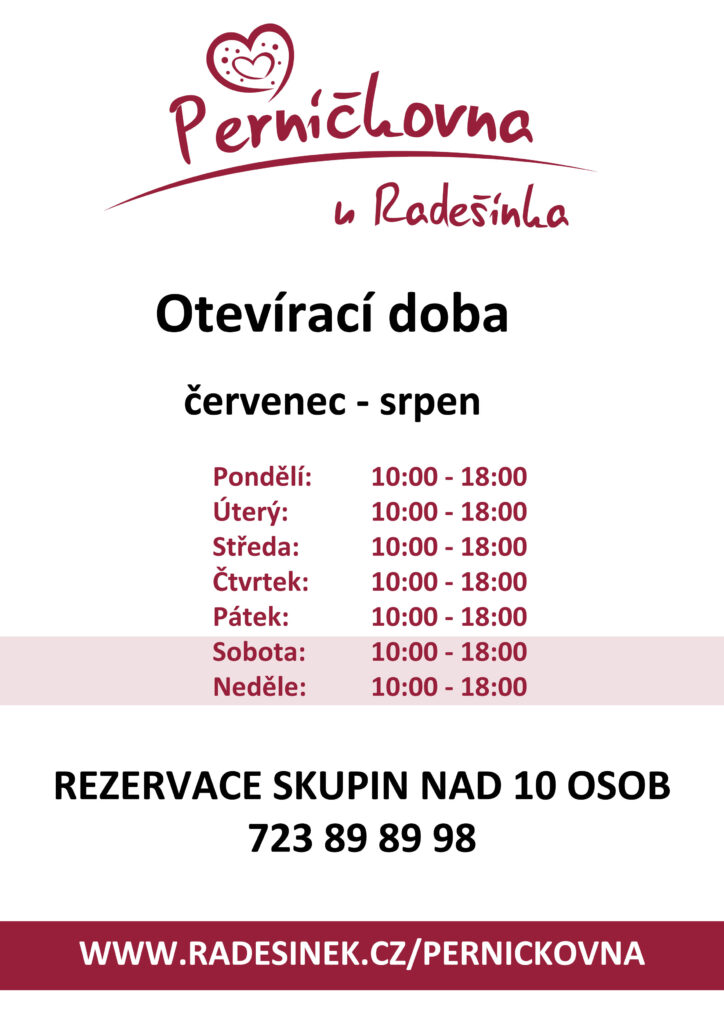 provozní doba perníčkovna